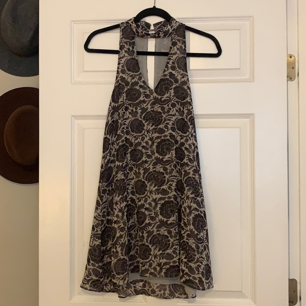 Olivaceous High Neck Cocktail Dress